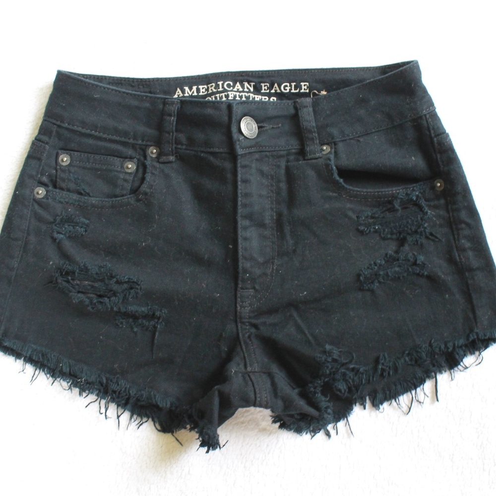 American Eagle, Shorts, Black Distress